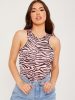 Zebra Print Racer Back Sleeveless Bodysuit