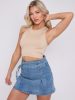 Double Belted Denim Skirt