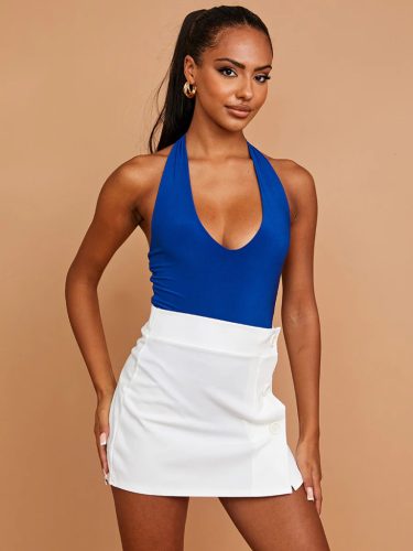 HALTER NECK SLINKY BODYSUIT
