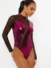 METALLIC MESH INSERT BODYSUIT
