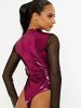 METALLIC MESH INSERT BODYSUIT